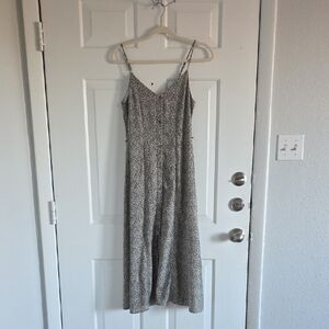 Sienna Sky Light Gray Printed Spaghetti-Strap Maxi Dress